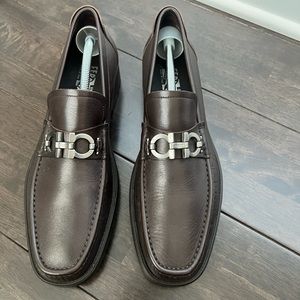 Ferragamo brown loafers size 10 and a half. In great condition.
